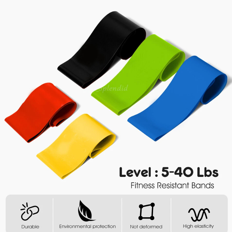 5 Piece Multi Coloured Resistance Band Set